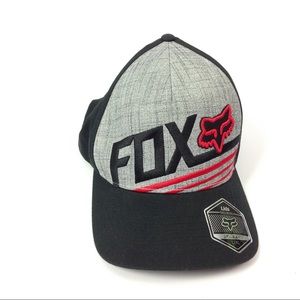 Fox Accessories - Fox Flexfit Baseball Hat Gray Red L Fox Accessories - Fox Flexfit Baseball Hat Gray Red L